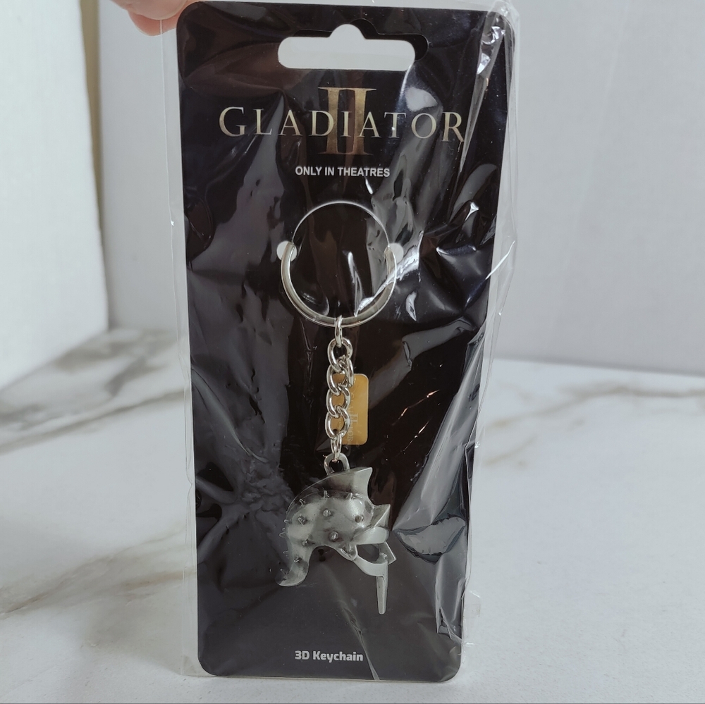 NIB Gladiator II 2024 Film 3D Durable Metal Roman Helmet Promo Keychain, OS